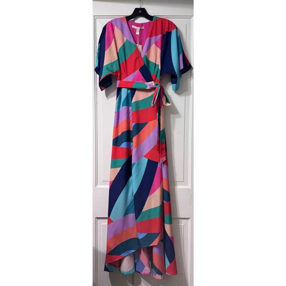 NWT Hutch Gemma Colorful Abstract Wrap Maxi Dress Size S - Picture 3 of 15
